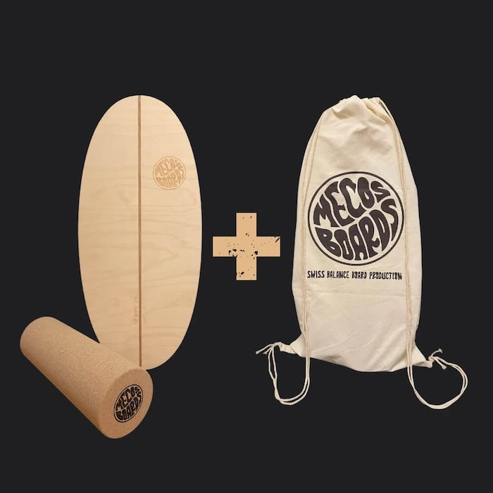 Shorty Balance Board mit Korkrolle und Baumwollbeutel im Set – stilvoll kombiniert mit Zubehör