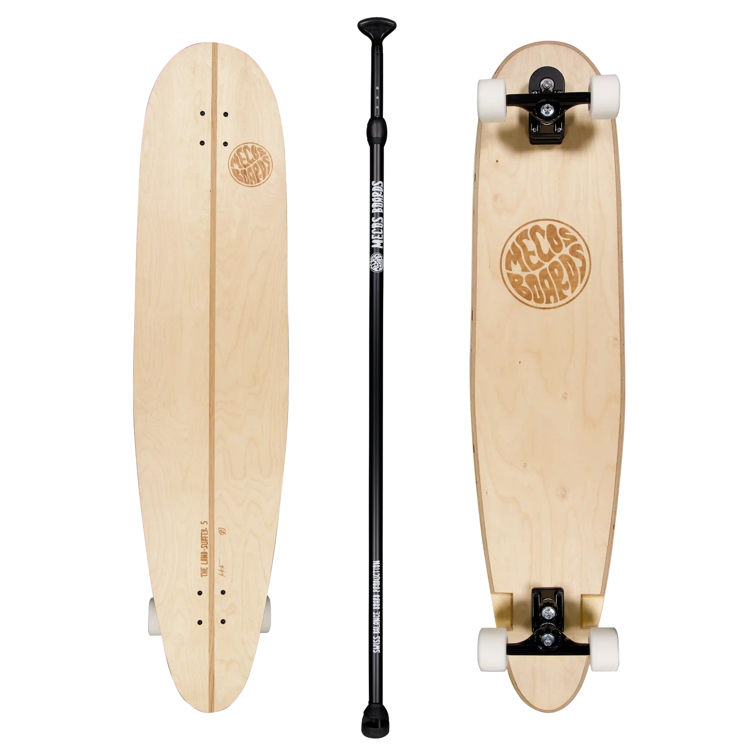 MECOS BOARDS Land Surfer Set mit Land Paddle – Landpaddling & SUP Training auf Asphalt
