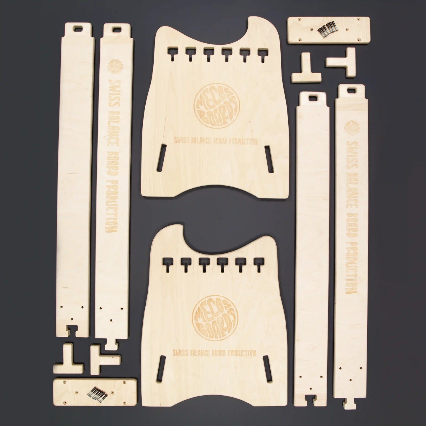 MECOS BOARDS The Balance Trainer Pro – Alle Einzelteile Übersicht, Aufbau in unter 5 Minuten, Swiss Made