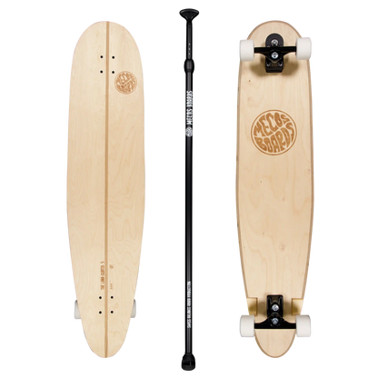MECOS BOARDS The Land Surfer Set – Longboard & Land Paddle Komplett-Set für Landpaddling & SUP Training auf Asphalt