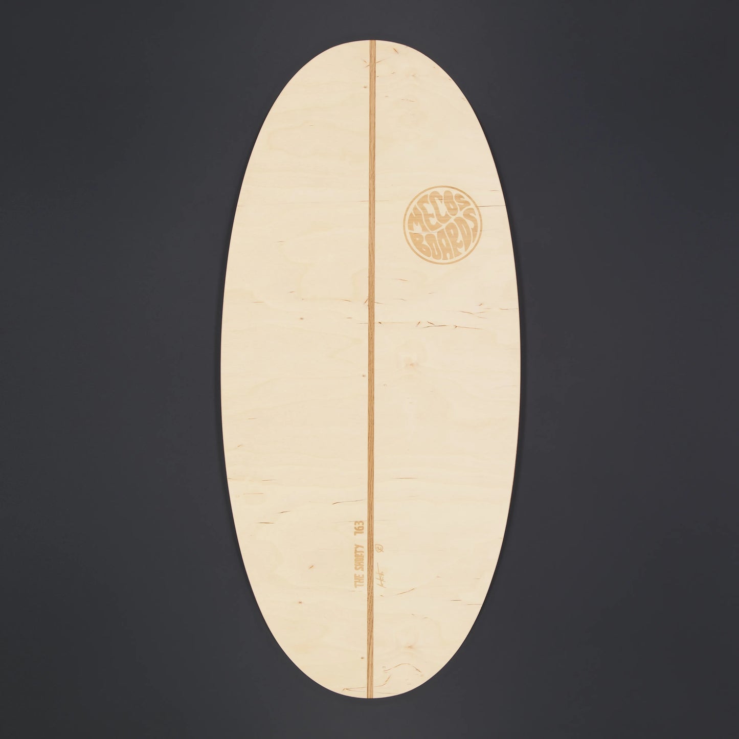 MECOS BOARDS Shorty Balance Board Vorderseite – Holzmaserung clean