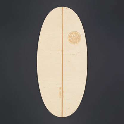MECOS BOARDS Shorty Balance Board Vorderseite – Holzmaserung clean