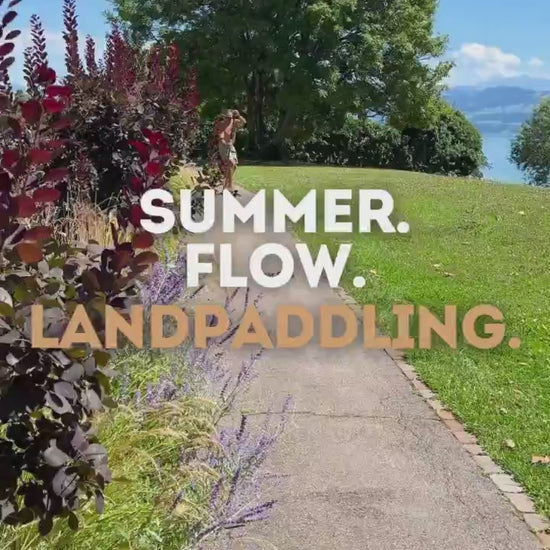 Aktives Landpaddling mit Person am Zürichsee von MECOS BOARDS
