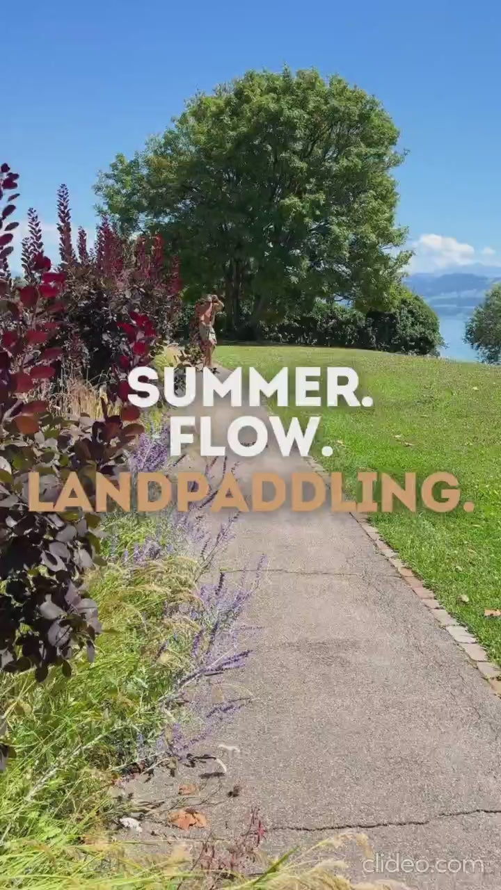 Aktives Landpaddling mit Person am Zürichsee von MECOS BOARDS